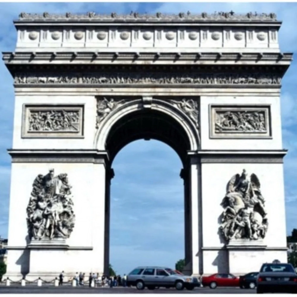 Paris Toothbrush Holder Arc de Triomphe Parisian French Ceramic Decor White Gold